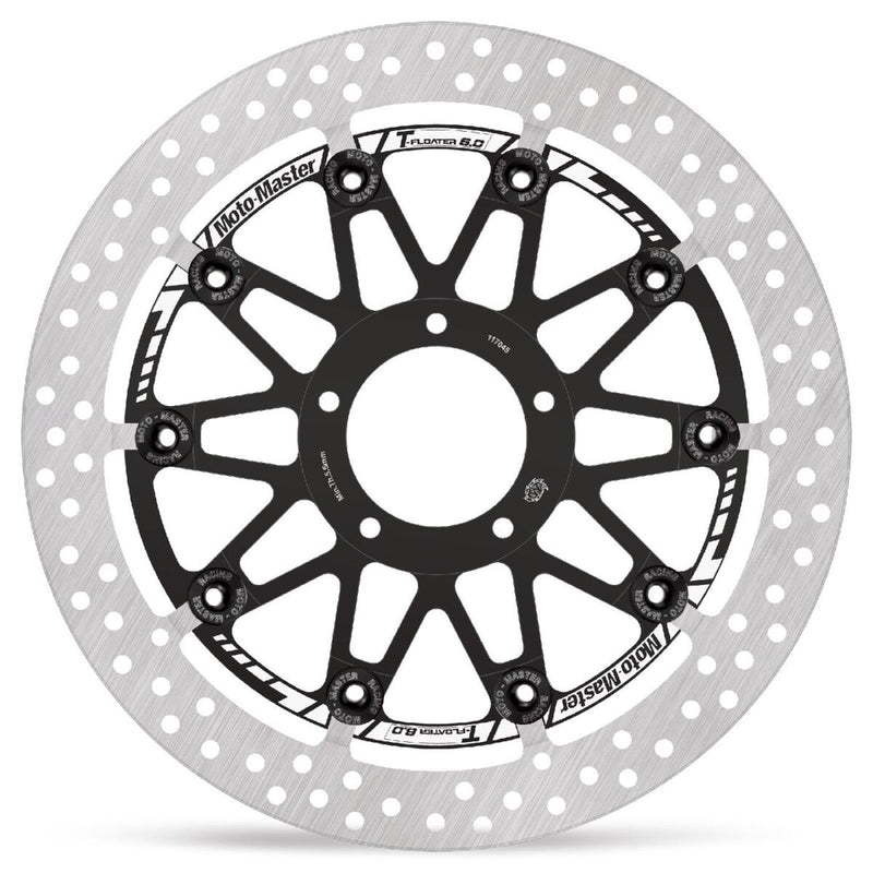 Moto-Master HALO series T-Floater brake rotor - Black,  Silver - Two Piece (Floating) - 117045