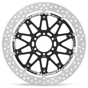 Moto-Master HALO series T-Floater brake rotor - Black,  Silver - Two Piece (Floating) - 117048