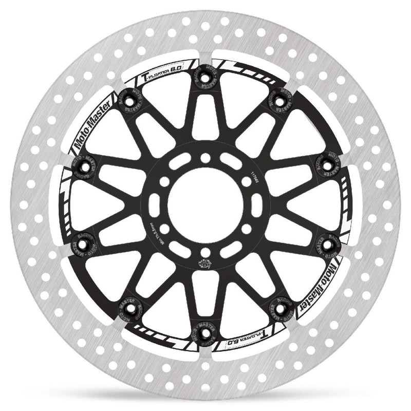 Moto-Master HALO series T-Floater brake rotor - Black,  Silver - Two Piece (Floating) - 117048