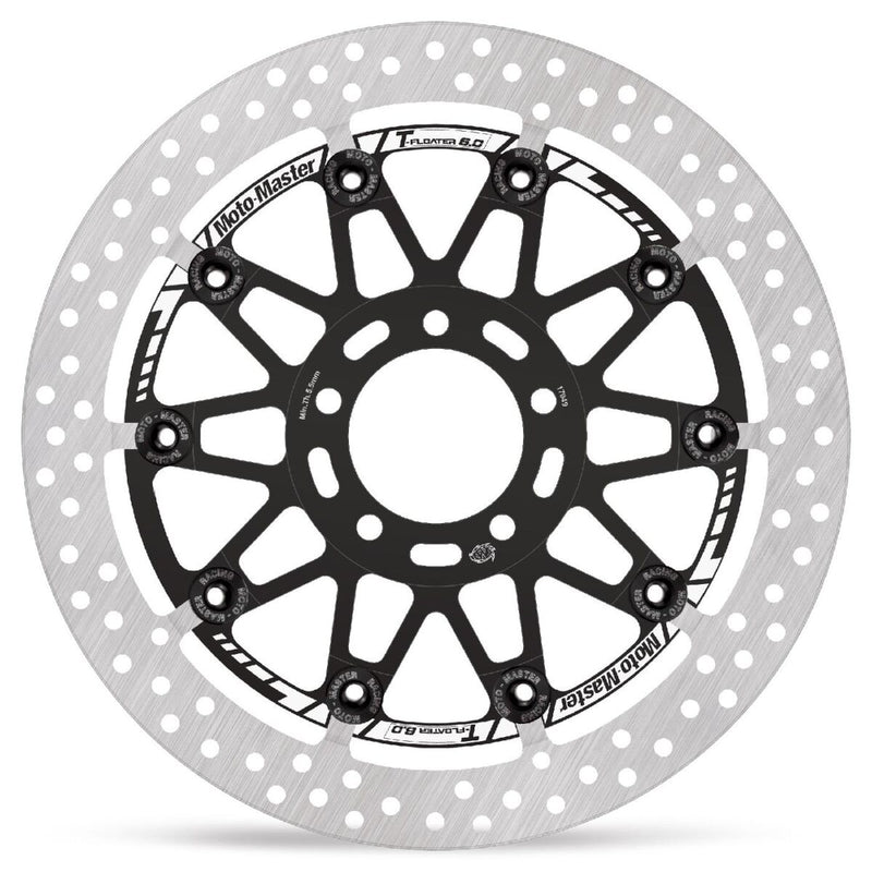 Moto-Master HALO series T-Floater brake rotor - Black,  Stainless Steel - Two Piece (Floating) - 117049