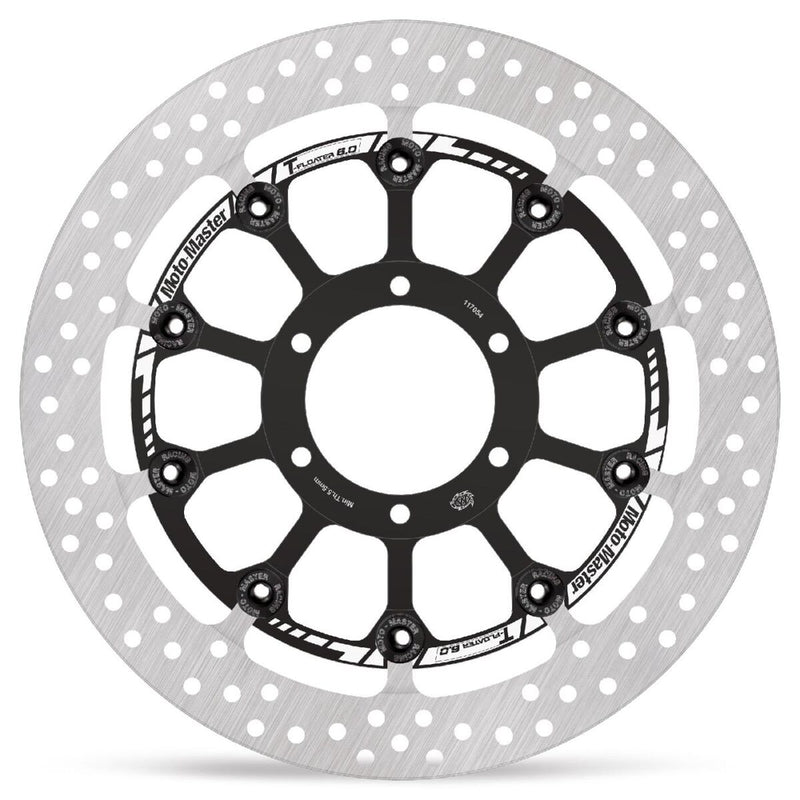 Moto-Master HALO series T-Floater brake rotor - Black,  Stainless Steel - Two Piece (Floating) - 117054