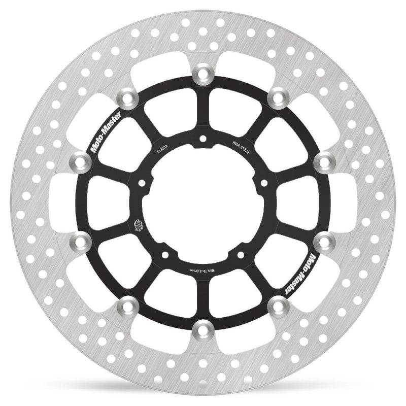 Moto-Master Halo Series Floating Racing Rotor - Black,  Silver,  Stainless Steel - Two Piece (Floating) - 113232