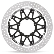 Moto-Master HALO series T-Floater brake rotor - Black,  Silver,  Stainless Steel - Two Piece (Floating) - 117059