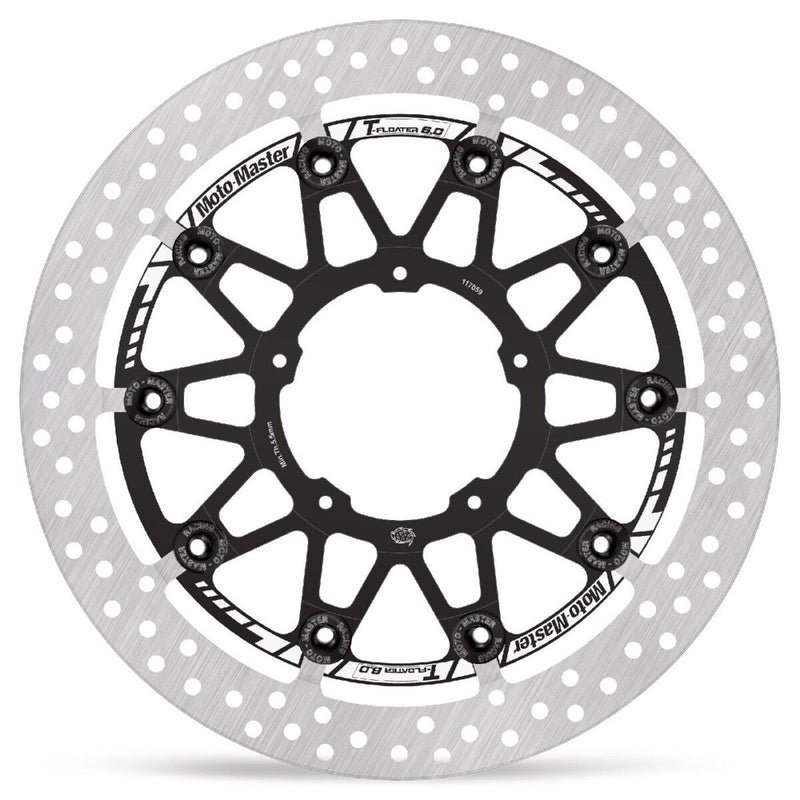 Moto-Master HALO series T-Floater brake rotor - Black,  Silver,  Stainless Steel - Two Piece (Floating) - 117059