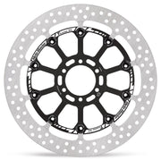 Moto-Master HALO series T-Floater brake rotor - Black,  Silver - Two Piece (Floating) - 117076