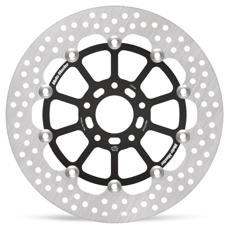 Moto-Master Halo Series Floating Racing Rotor - Black,  Silver,  Stainless Steel - Two Piece (Floating) - 112332