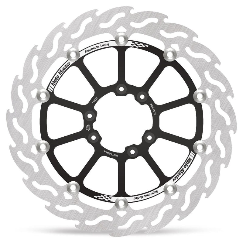 Moto-Master Flame Series Floating Rotor - Black,  Silver - Two Piece (Floating) - 112339