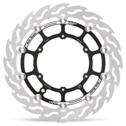 Moto-Master Supermoto Front Racing Rotors - Flame - Anodised,  Black,  Silver,  Stainless Steel - Two Piece (Floating)
