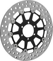 Arlen Ness Factory Replacement Brake Rotor - Black,  Silver - Two Piece (Floating) - 300-048