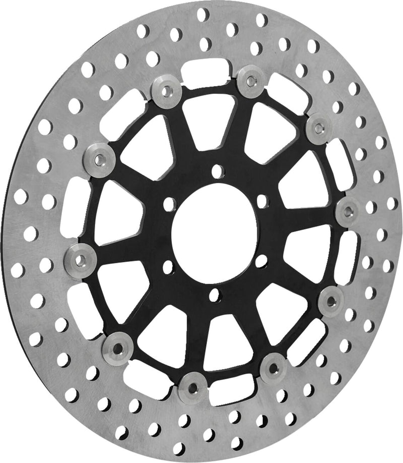 Arlen Ness Factory Replacement Brake Rotor - Black,  Silver - Two Piece (Floating) - 300-048