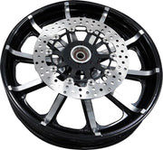 Arlen Ness Factory Replacement Brake Rotor - Black,  Silver - Two Piece (Floating) - 300-048