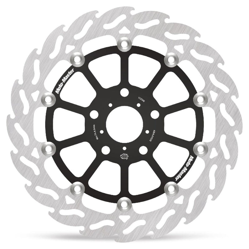 Moto-Master Flame Series Floating Rotor - Black,  Silver - Two Piece (Floating) - 112348