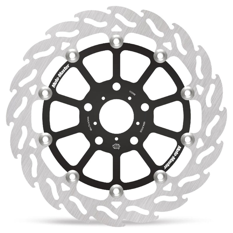 Moto-Master Flame Series Floating Rotor - Black,  Silver - Two Piece (Floating) - 112349
