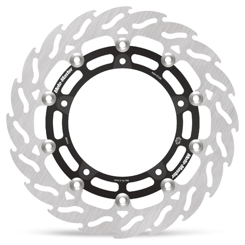 Moto-Master Flame Series Floating Rotor - Black,  Silver - Two Piece (Floating) - 112380