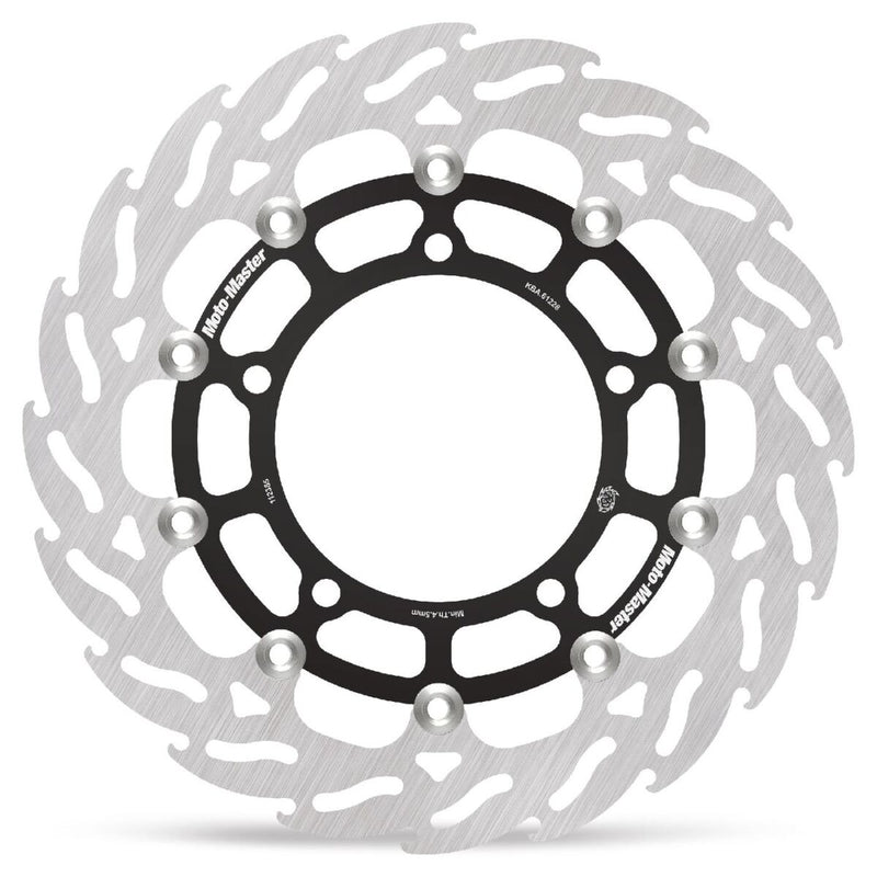 Moto-Master Flame Series Floating Rotor - Black,  Silver - Two Piece (Floating) - 112385