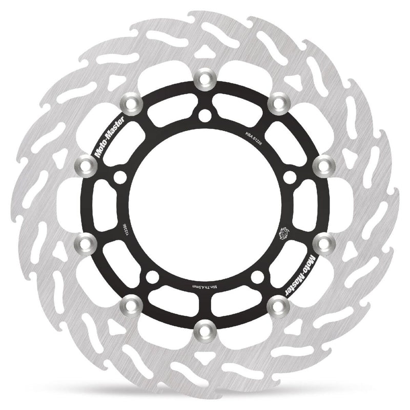 Moto-Master Flame Series Floating Rotor - Black,  Silver - Two Piece (Floating) - 112386