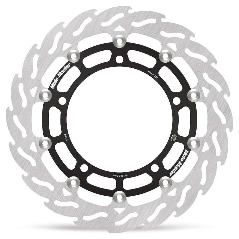 Moto-Master Flame Series Floating Rotor - Black,  Silver - Two Piece (Floating) - 112392