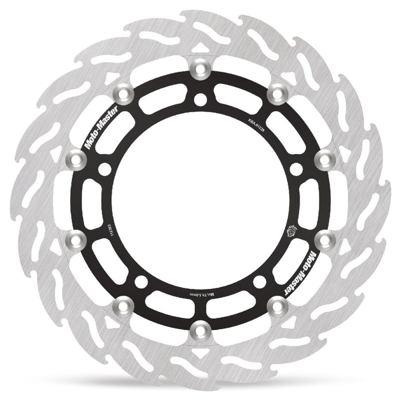 Moto-Master Flame Series Floating Rotor - Black,  Silver - Two Piece (Floating) - 112393