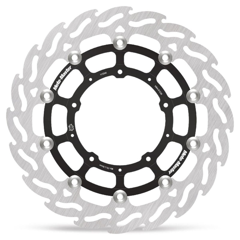 Moto-Master Flame Series Floating Rotor - Black,  Silver - Two Piece (Floating) - 113246