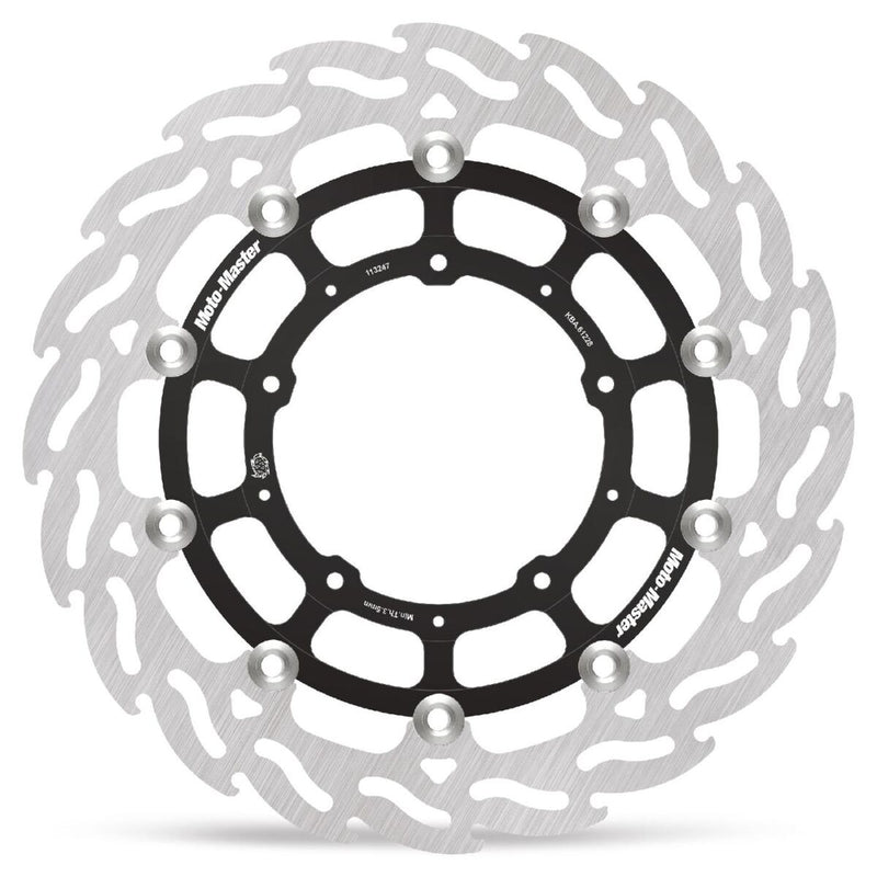 Moto-Master Flame Series Floating Rotor - Black,  Silver - Two Piece (Floating) - 113247