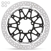 Moto-Master HALO series T-Floater brake rotor - Black,  Silver - Two Piece (Floating) - 116097