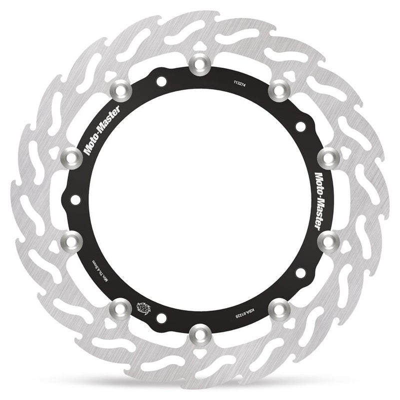 Moto-Master Flame Series Floating Rotor - Black,  Silver - Two Piece (Floating) - 113274