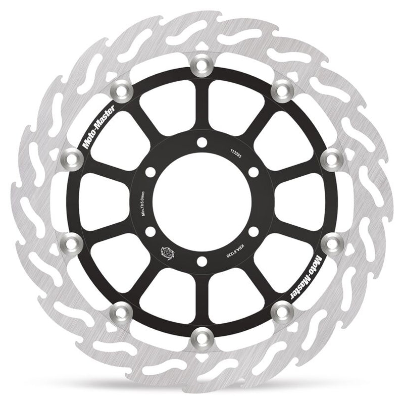 Moto-Master Flame Series Floating Rotor - Black,  Silver - Two Piece (Floating) - 113285