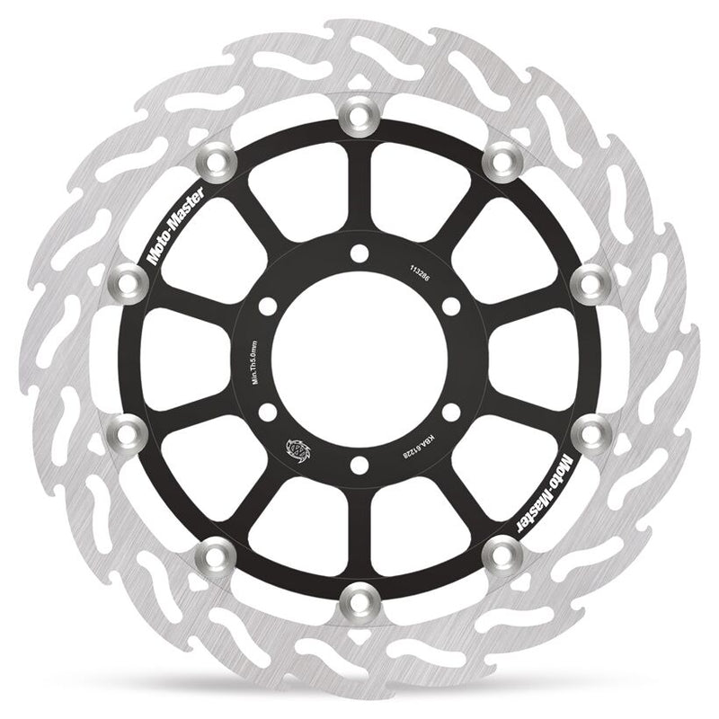Moto-Master Flame Series Floating Rotor - Black,  Silver - Two Piece (Floating) - 113286