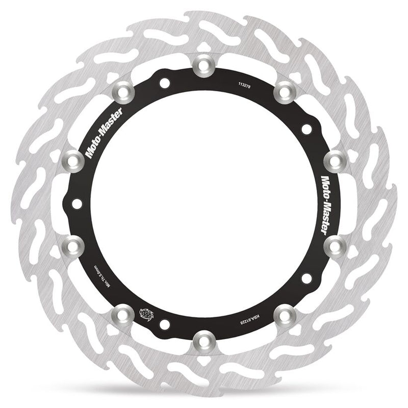 Moto-Master Flame Series Floating Rotor - Black,  Silver - Two Piece (Floating) - 113278