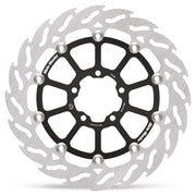 Moto-Master Flame Series Rotor - Black,  Silver,  Stainless Steel - Two Piece (Floating)