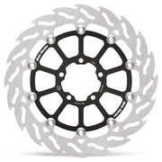 Moto-Master Flame Series Rotor - Black,  Silver - Two Piece (Floating)