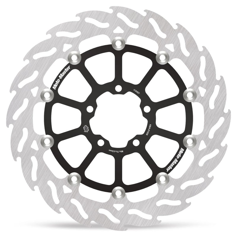 Moto-Master Flame Series Rotor - Black,  Silver - Two Piece (Floating)