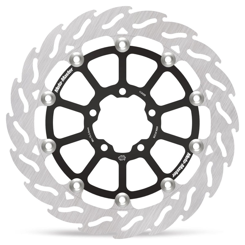 Moto-Master FLAME Floating Alu Brake Disc - Black,  Silver - Two Piece (Floating) - 112429
