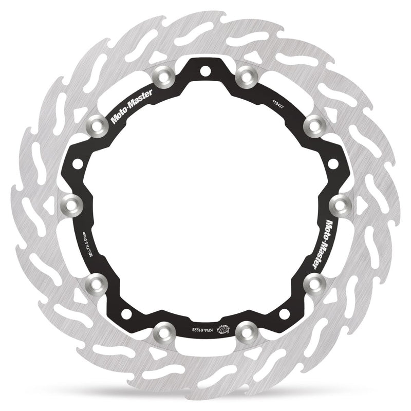 Moto-Master FLAME Floating Alu Brake Disc - Black,  Silver - Two Piece (Floating) - 112437