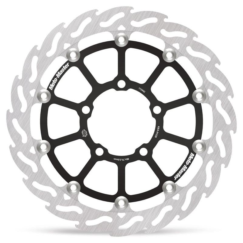 Moto-Master FLAME Floating Alu Brake Disc - Black,  Silver - Two Piece (Floating) - 112442