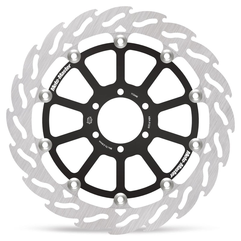Moto-Master FLAME Floating Alu Brake Disc - Black,  Silver - Two Piece (Floating) - 112446