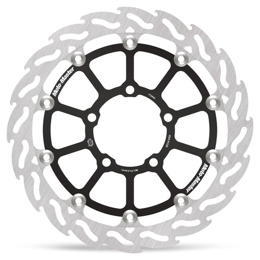 Moto-Master FLAME Floating Alu Brake Disc - Black,  Silver - Two Piece (Floating) - 112443