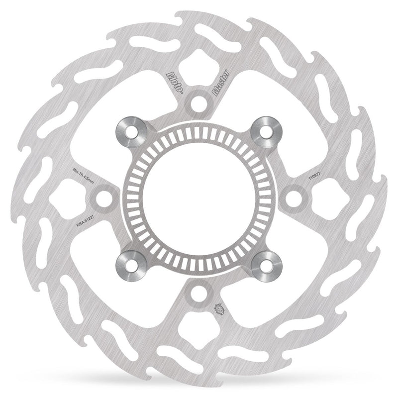 Moto-Master Flame Fixed Brake Rotor - Silver,  Stainless Steel - One Piece (Fixed) - 110977