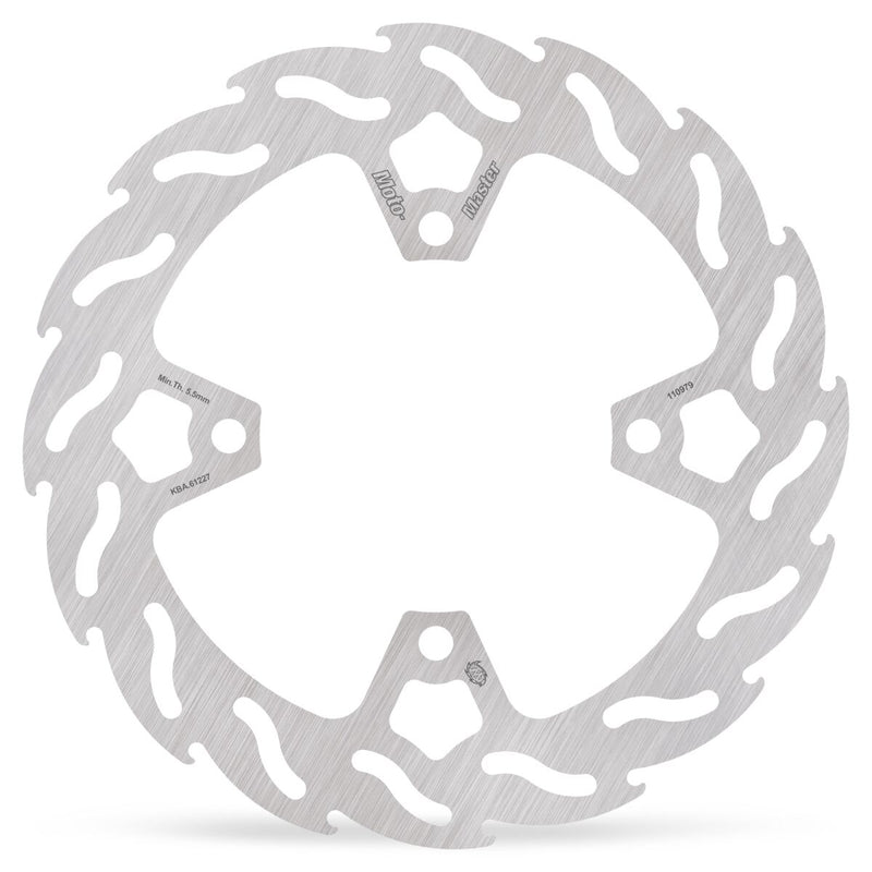 Moto-Master Flame Fixed Brake Rotor - Silver,  Stainless Steel - One Piece (Fixed) - 110979