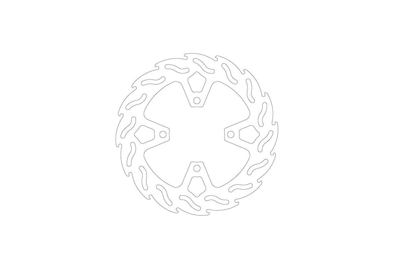Moto-Master Flame Fixed Brake Rotor - Silver - One Piece (Fixed) - 110981