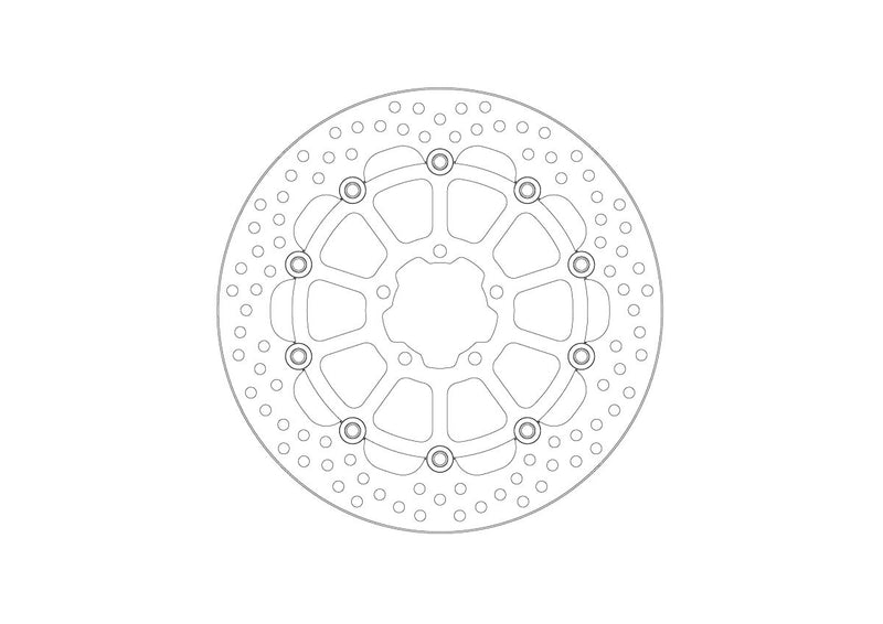 Moto-Master Halo Series Floating Rotor - Black,  Silver - Two Piece (Floating) - 112428