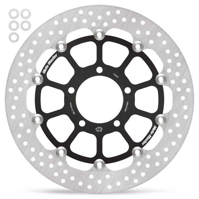 Moto-Master Halo Series Floating Rotor - Black,  Silver - Two Piece (Floating) - 112434