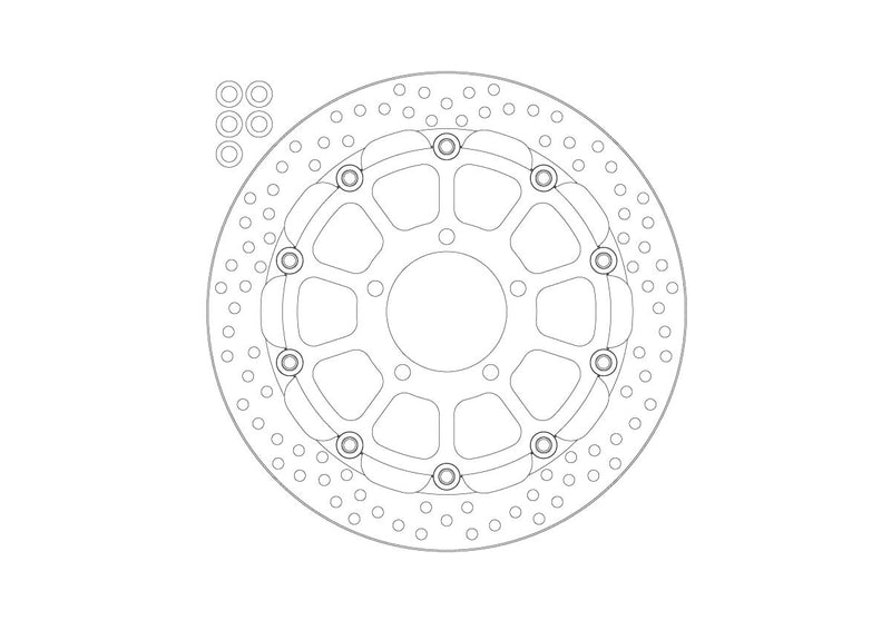 Moto-Master Halo Series Floating Rotor - Black,  Silver - Two Piece (Floating) - 112434