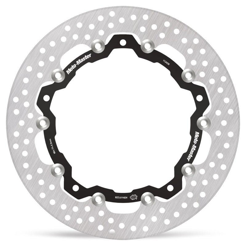 Moto-Master Halo Series Floating Rotor - Black,  Silver - Two Piece (Floating) - 112436