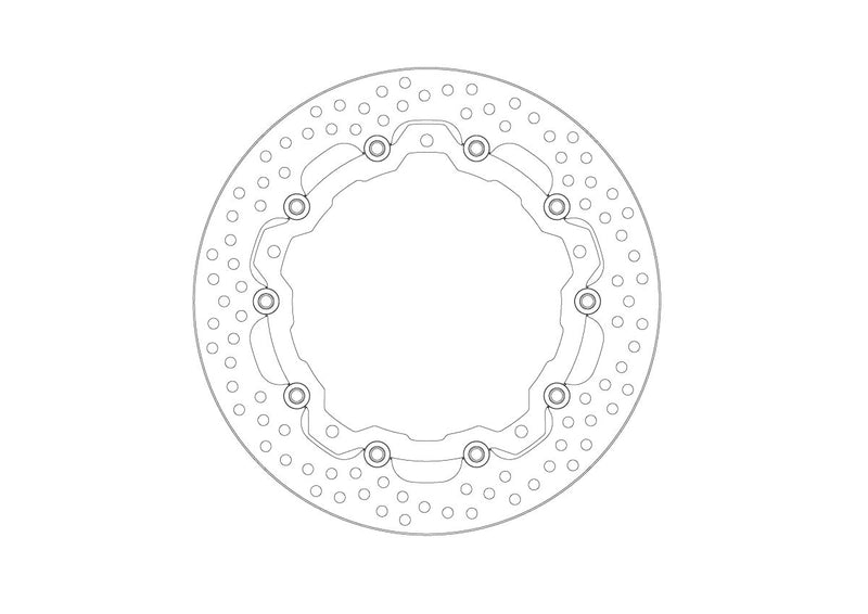 Moto-Master Halo Series Floating Rotor - Black,  Silver - Two Piece (Floating) - 112436