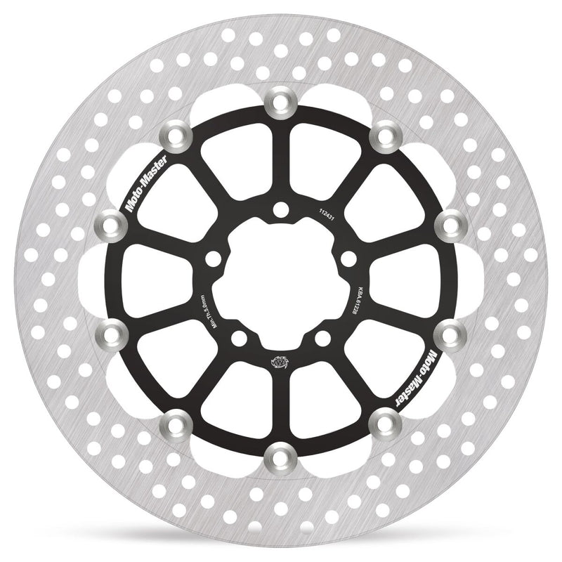 Moto-Master Halo Series Floating Racing Rotor - Black,  Silver - Two Piece (Floating) - 112431