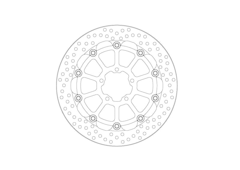Moto-Master Halo Series Floating Racing Rotor - Black,  Silver - Two Piece (Floating) - 112431