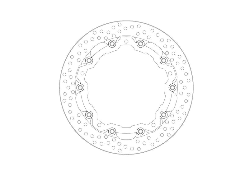 Moto-Master Halo Series Floating Racing Rotor - Black,  Silver - Two Piece (Floating) - 112438
