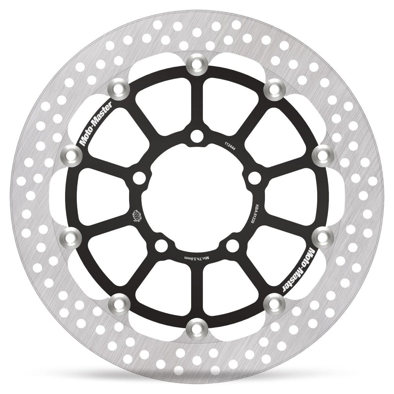 Moto-Master Halo Series Floating Racing Rotor - Black,  Silver - Two Piece (Floating) - 112444