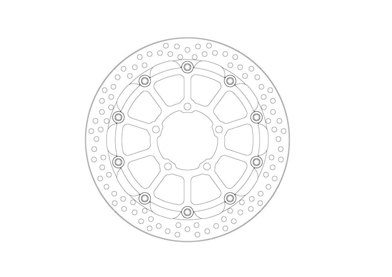 Moto-Master Halo Series Floating Racing Rotor - Black,  Silver - Two Piece (Floating) - 112444